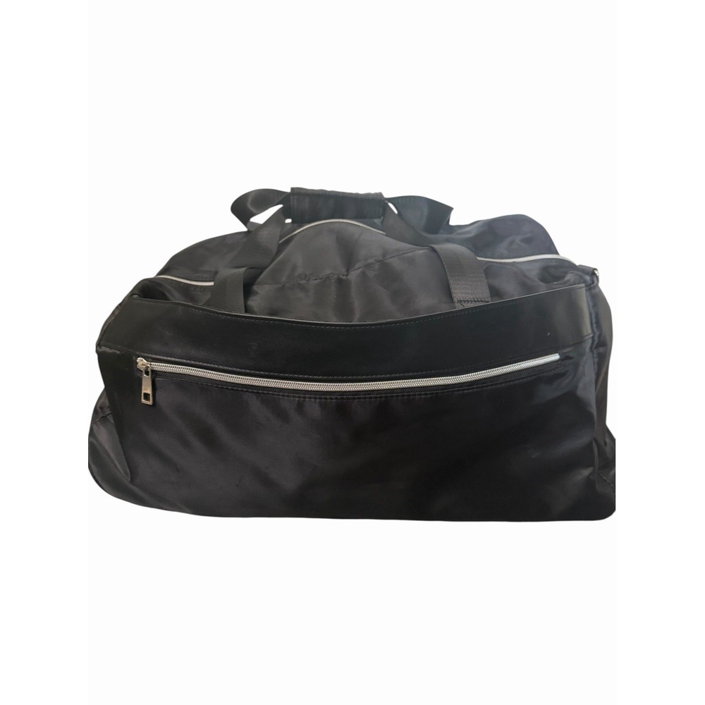 Black Rolling Duffel Bag Carry On Travel Gym Weekender Luggage Shoulder Bag